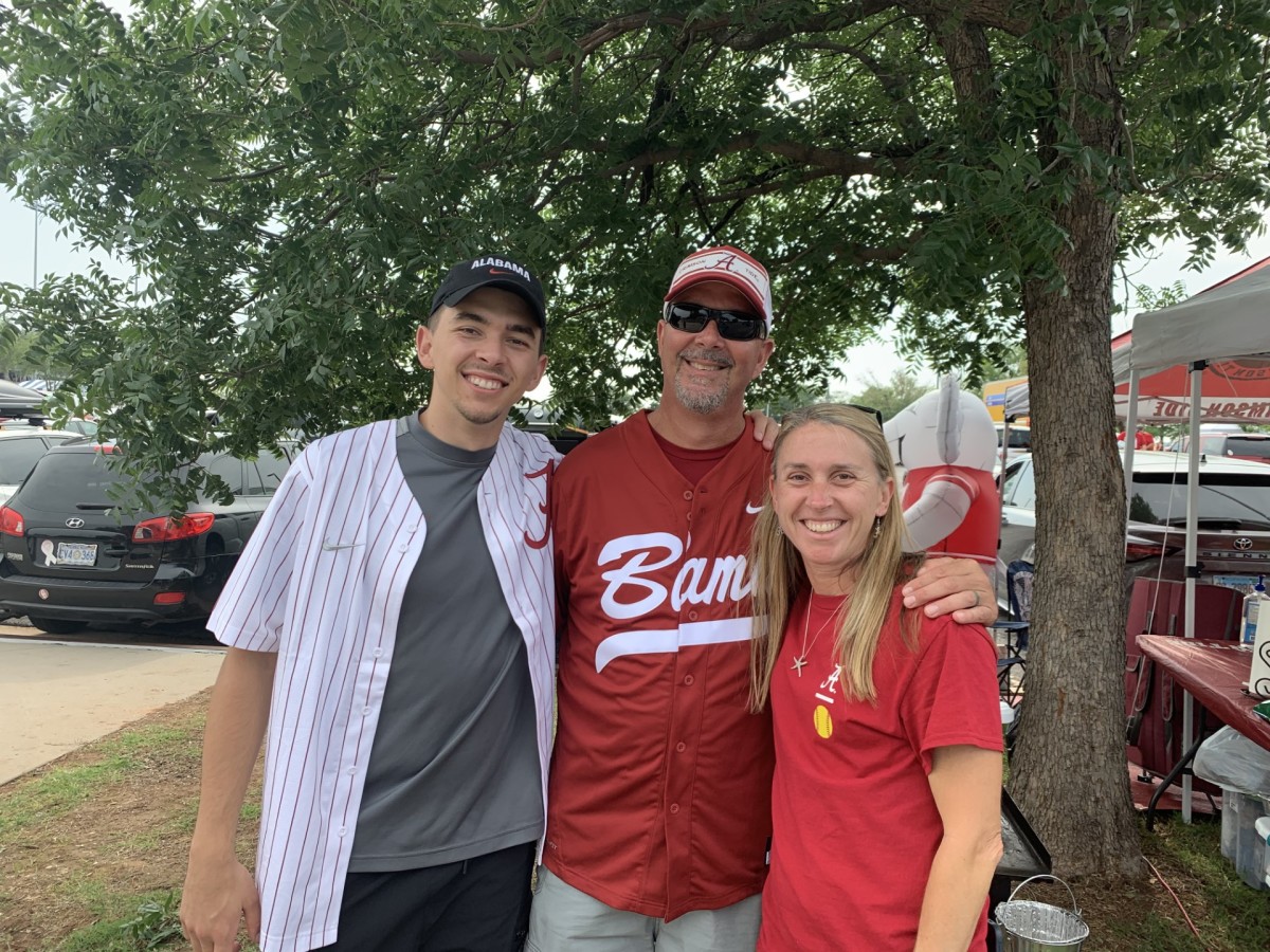 The Heivilin family are in OKC to cheer on Kali this week. From left, brother Jalen, father Shawn and mother Crystal.